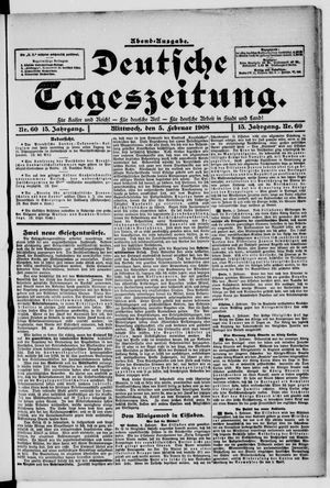 Deutsche Tageszeitung on Feb 5, 1908