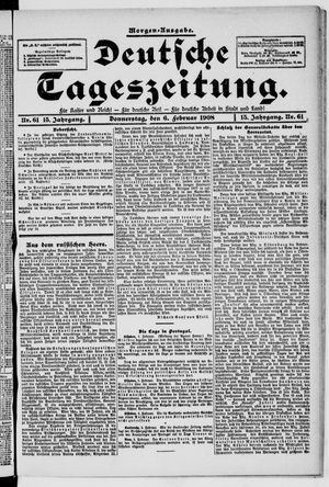 Deutsche Tageszeitung on Feb 6, 1908