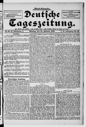 Deutsche Tageszeitung vom 10.02.1908