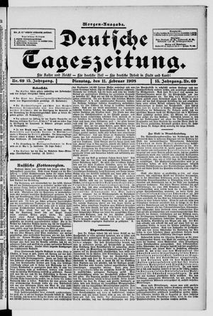Deutsche Tageszeitung vom 11.02.1908