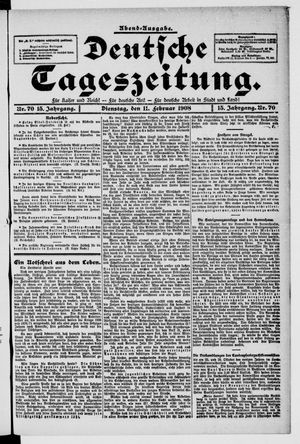 Deutsche Tageszeitung vom 11.02.1908