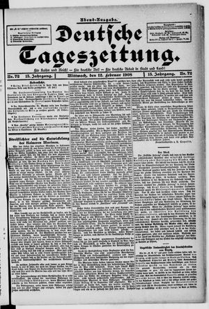 Deutsche Tageszeitung vom 12.02.1908