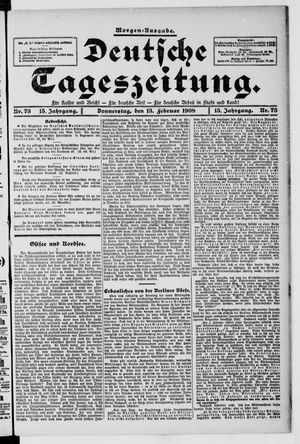 Deutsche Tageszeitung vom 13.02.1908