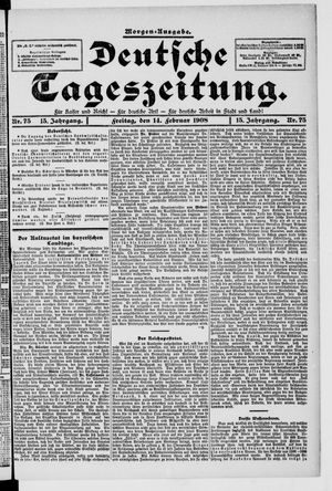 Deutsche Tageszeitung vom 14.02.1908