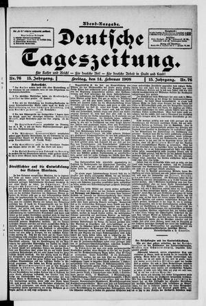 Deutsche Tageszeitung vom 14.02.1908