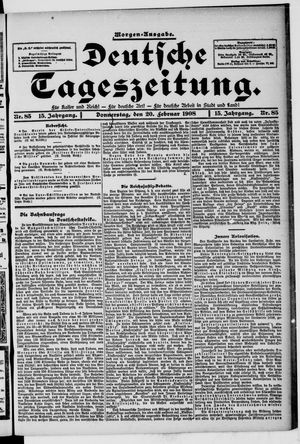 Deutsche Tageszeitung vom 20.02.1908