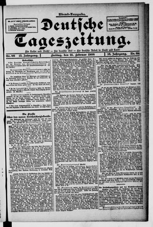 Deutsche Tageszeitung vom 21.02.1908