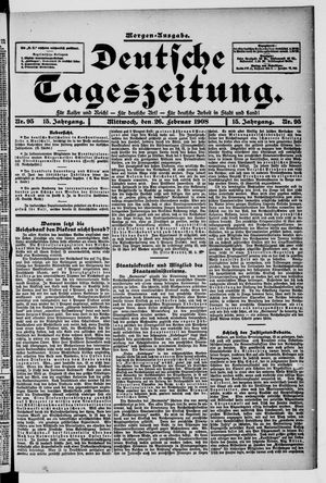Deutsche Tageszeitung vom 26.02.1908