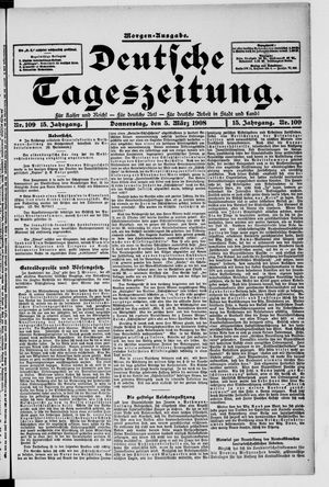 Deutsche Tageszeitung vom 05.03.1908