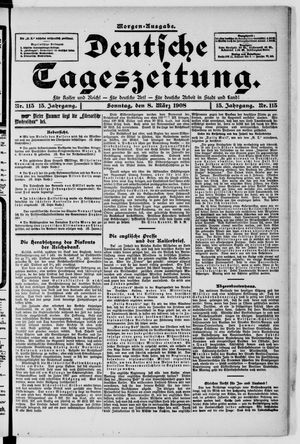 Deutsche Tageszeitung vom 08.03.1908