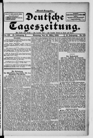 Deutsche Tageszeitung on Mar 10, 1908