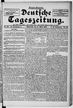Deutsche Tageszeitung on Mar 11, 1908