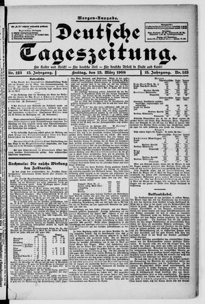 Deutsche Tageszeitung on Mar 13, 1908