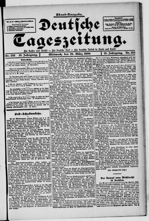 Deutsche Tageszeitung on Mar 18, 1908