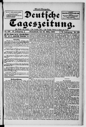 Deutsche Tageszeitung vom 21.03.1908
