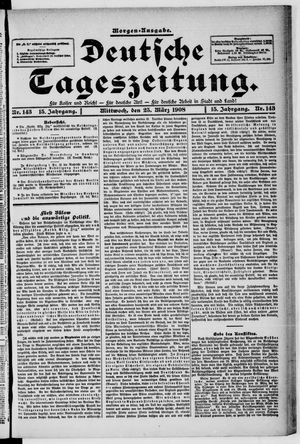Deutsche Tageszeitung vom 25.03.1908