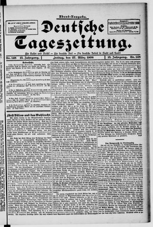 Deutsche Tageszeitung on Mar 27, 1908