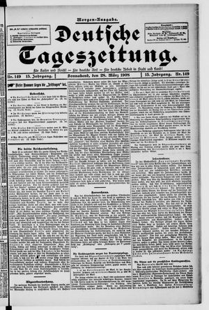 Deutsche Tageszeitung vom 28.03.1908