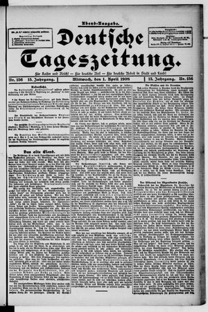Deutsche Tageszeitung vom 01.04.1908
