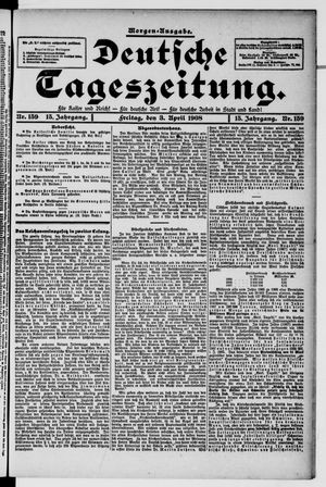 Deutsche Tageszeitung on Apr 3, 1908