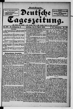 Deutsche Tageszeitung on Apr 3, 1908