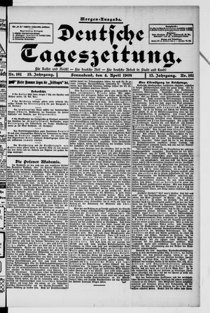 Deutsche Tageszeitung on Apr 4, 1908