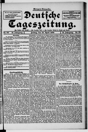 Deutsche Tageszeitung vom 10.04.1908