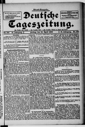 Deutsche Tageszeitung vom 10.04.1908