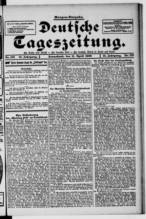 Deutsche Tageszeitung on Apr 11, 1908