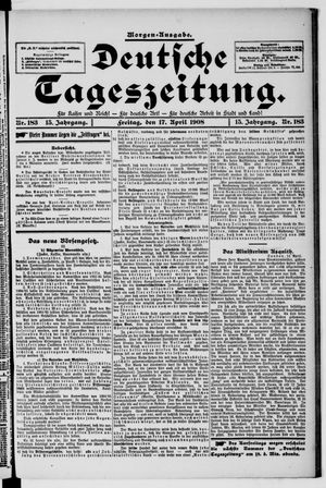 Deutsche Tageszeitung vom 17.04.1908