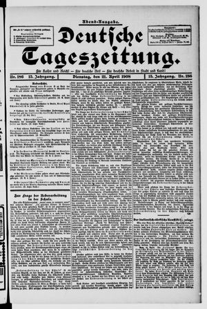 Deutsche Tageszeitung vom 21.04.1908