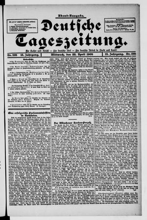 Deutsche Tageszeitung on Apr 22, 1908