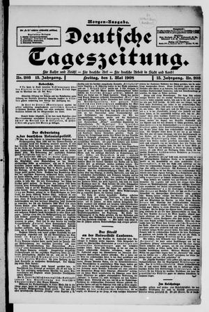 Deutsche Tageszeitung vom 01.05.1908