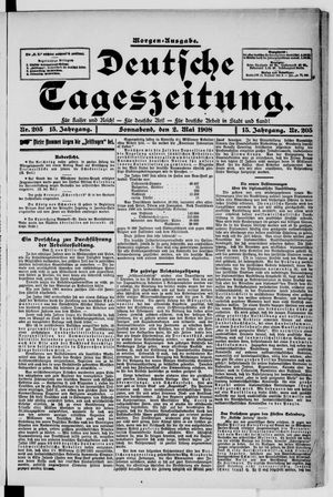 Deutsche Tageszeitung vom 02.05.1908