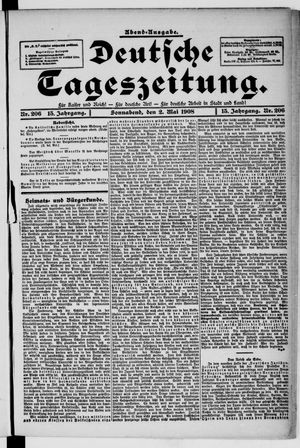 Deutsche Tageszeitung vom 02.05.1908