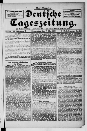 Deutsche Tageszeitung on May 7, 1908