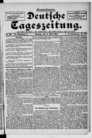 Deutsche Tageszeitung on May 8, 1908