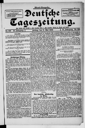 Deutsche Tageszeitung vom 08.05.1908