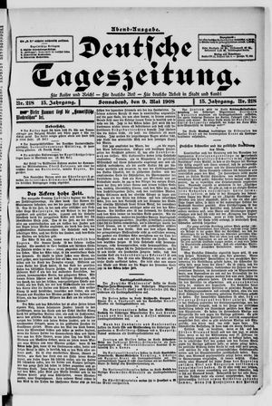 Deutsche Tageszeitung on May 9, 1908