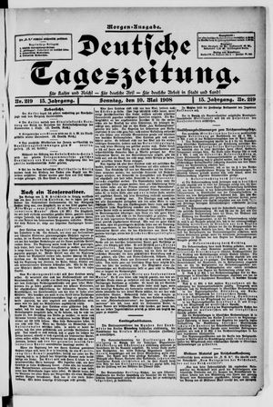 Deutsche Tageszeitung on May 10, 1908