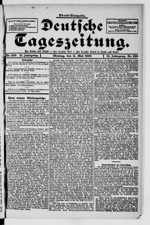 Deutsche Tageszeitung vom 11.05.1908