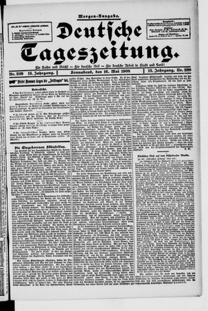 Deutsche Tageszeitung on May 16, 1908