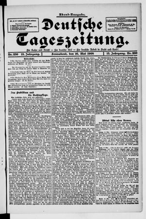 Deutsche Tageszeitung on May 16, 1908