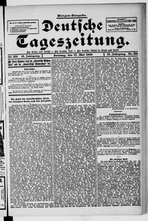 Deutsche Tageszeitung vom 17.05.1908