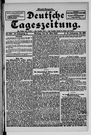 Deutsche Tageszeitung on May 18, 1908