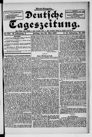 Deutsche Tageszeitung on May 22, 1908