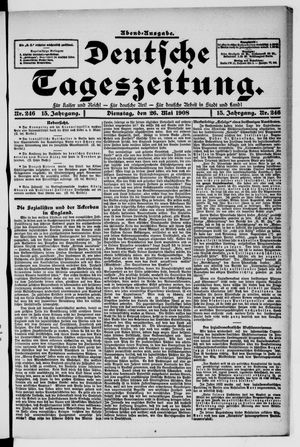 Deutsche Tageszeitung vom 26.05.1908