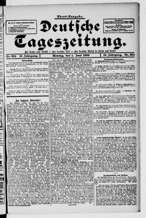 Deutsche Tageszeitung vom 01.06.1908