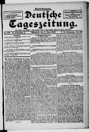 Deutsche Tageszeitung on Jun 3, 1908