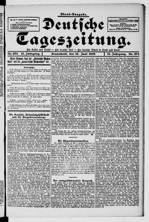Deutsche Tageszeitung on Jun 13, 1908